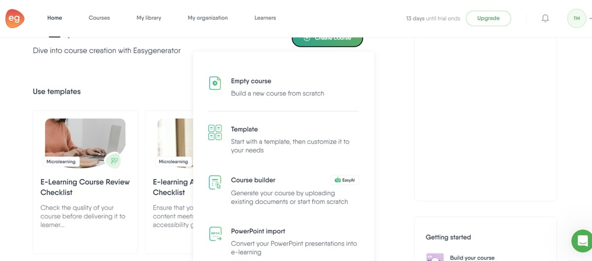 Easygenerator cloud-based content authoring tool